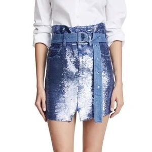 IRO Natou Blue Denim Sequin Skirt